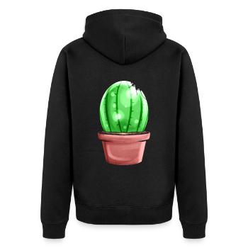 Painted Egg Looking Like A Cactus Decoration For - Unisex Premium Bio Zip Hoodie - Schwarz - Hinten - Nico (187cm)