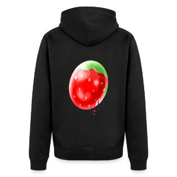 Easter Egg Painted Like A Strawberry For Easter - Unisex Premium Bio Zip Hoodie - Schwarz - Hinten - Nico (187cm)