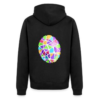 Colorful Mosaic Easter Egg Decoration For Easter - Unisex Premium Bio Zip Hoodie - Schwarz - Hinten - Nico (187cm)