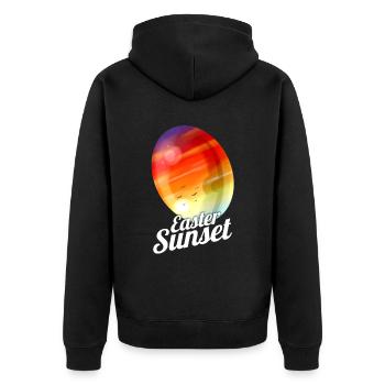 Coucher de soleil de Pâques peint Oeuf de Pâques pour la chasse aux œufs sur - Veste à capuche bio Premium Unisexe - noir - Dos - Nico (187cm)