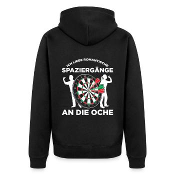 Ich Liebe Romantische Spaziergänge An Die Oche - Unisex Premium Bio Zip Hoodie - Schwarz - Hinten - Nico (187cm)