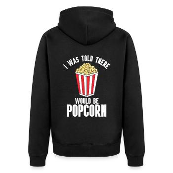 Popcorn - Unisex Premium Organic Zip Hoodie - black - Back - Nico (187cm)