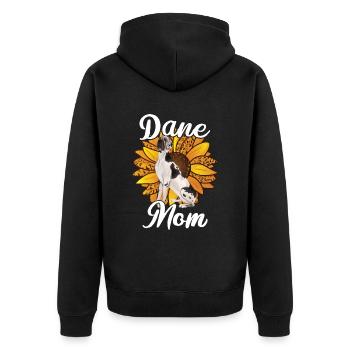 Great Dane Mom Sunflower Dane Lovers - Unisex Premium Organic Zip Hoodie - black - Back - Nico (187cm)