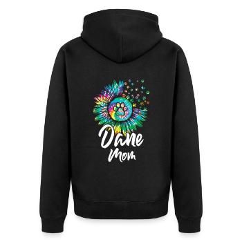 Great Dane Mom Sunflower Dane Lovers - Unisex Premium Organic Zip Hoodie - black - Back - Nico (187cm)