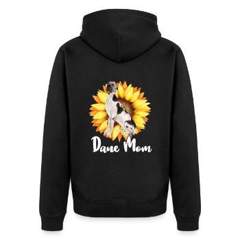 Great Dane Mom Sunflower Dane Lovers - Unisex Premium Organic Zip Hoodie - black - Back - Nico (187cm)