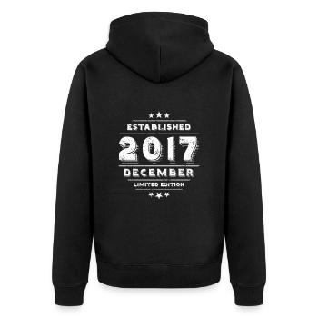 Birthday in December 2017 - December - Unisex Premium Organic Zip Hoodie - black - Back - Nico (187cm)