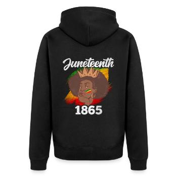 Juneteenth 1865 Black Africa African American - Unisex Premium Organic Zip Hoodie - black - Back - Nico (187cm)