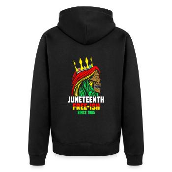 Juneteenth Free Ish depuis 1865 Afrique noire - Veste à capuche bio Premium Unisexe - noir - Dos - Nico (187cm)