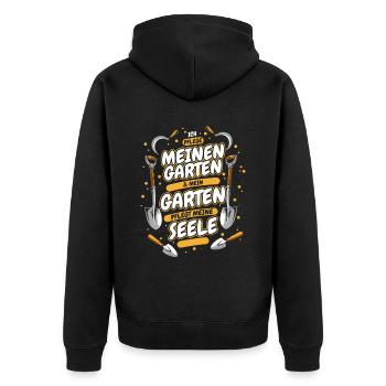 Hobbygärtner Garten - Unisex Premium Bio Zip Hoodie - Schwarz - Hinten - Nico (187cm)