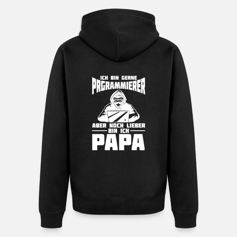 Entwickler Coder Programmierer Vater - Unisex Premium Bio Zip Hoodie - Schwarz