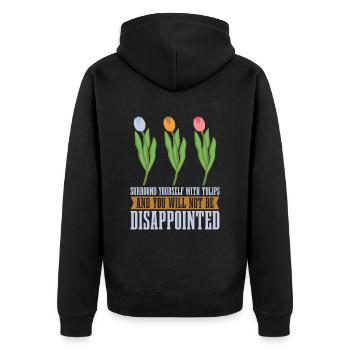 Tulips Cute Tulips - Unisex Premium Organic Zip Hoodie - black - Back - Nico (187cm)