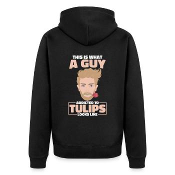 Tulipes Guy Tulipes - Veste à capuche bio Premium Unisexe - noir - Dos - Nico (187cm)