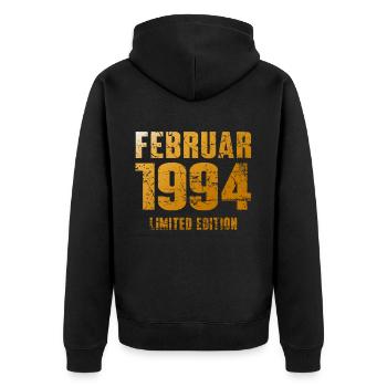 Legendär Seit Februar 1994 Geburtstag Geschenk - Unisex Premium Bio Zip Hoodie - Schwarz - Hinten - Nico (187cm)