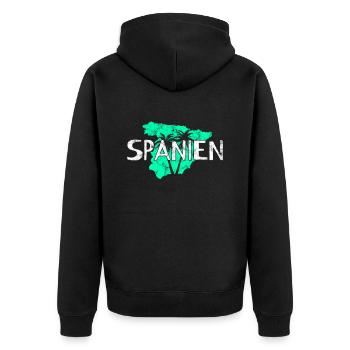 Spain - Unisex Premium Organic Zip Hoodie - black - Back - Nico (187cm)