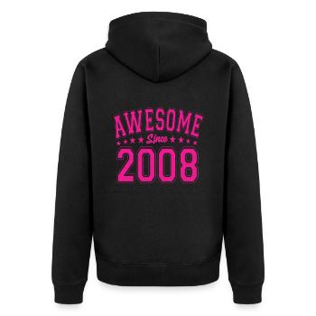 Génial depuis 2008 anniversaire 2008 millésime 2008 - Veste à capuche bio Premium Unisexe - noir - Dos - Nico (187cm)