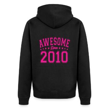 Awesome Since 2010 Birthday 2010 Vintage 2010 - Unisex Premium Organic Zip Hoodie - black - Back - Nico (187cm)
