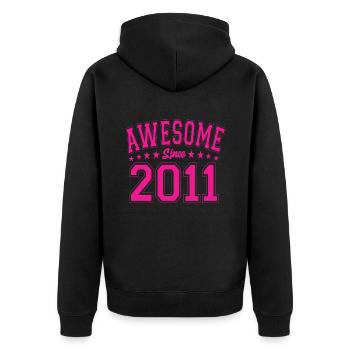 Awesome Since 2011 Birthday 2011 Vintage 2011 - Unisex Premium Organic Zip Hoodie - black - Back - Nico (187cm)