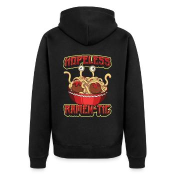 Monstre spaghetti volant FSM Pastafarian - Veste à capuche bio Premium Unisexe - noir - Dos - Nico (187cm)