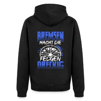 Mechatroniker Schrauben Autofahren Bremsen Felgen - Unisex Premium Bio Zip Hoodie - Schwarz - Hinten - Nico (187cm)