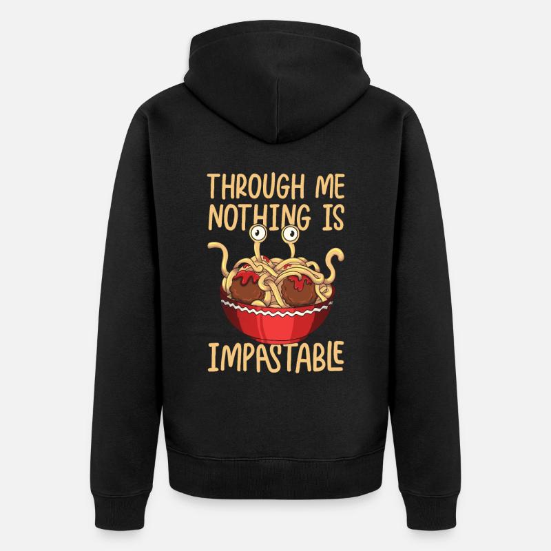 Monstre Spaghetti Volant Pastafarian - Veste à capuche bio Premium Unisexe - noir