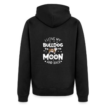 Bouledogue anglais Cadeau de chien bouledogue anglais - Veste à capuche bio Premium Unisexe - noir - Dos - Nico (187cm)
