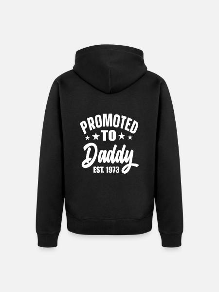 Promoted To Daddy Est 1973 - Unisex Premium Organic Zip Hoodie - black