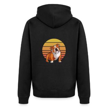 Bouledogue anglais Cadeau de chien bouledogue anglais - Veste à capuche bio Premium Unisexe - noir - Dos - Nico (187cm)