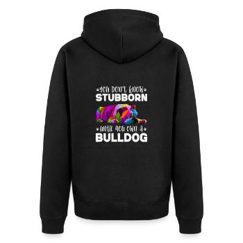 Bouledogue anglais Cadeau de chien bouledogue anglais - Veste à capuche bio Premium Unisexe - noir - Dos - Nico (187cm)