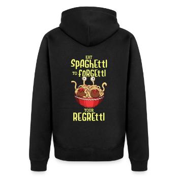 Das fliegende Spaghettimonster - Unisex Premium Bio Zip Hoodie - Schwarz - Hinten - Nico (187cm)