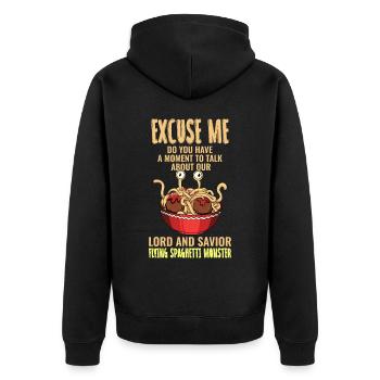 Spaghetti volant Monster FSM Pastafari Pastafar - Veste à capuche bio Premium Unisexe - noir - Dos - Nico (187cm)