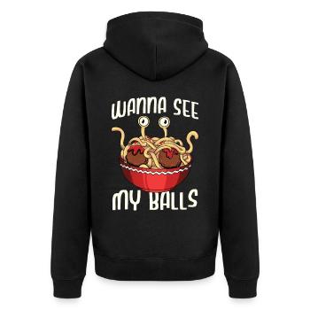 Spaghetti volant Monster FSM Pastafari Pastafar - Veste à capuche bio Premium Unisexe - noir - Dos - Nico (187cm)