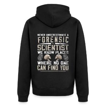 Criminologist - Forensic Science - Unisex Premium Organic Zip Hoodie - black - Back - Nico (187cm)