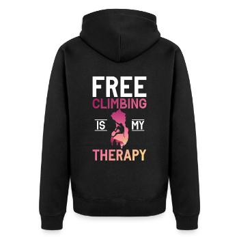 Free Climbing Mountaineers & Bouldering Free Climbing - Unisex Premium Organic Zip Hoodie - black - Back - Nico (187cm)