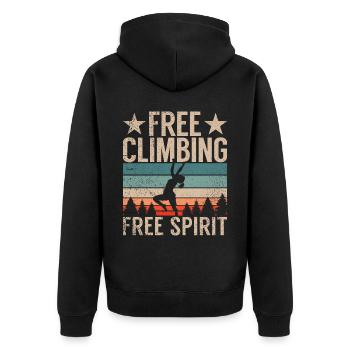 Free Climbing Mountaineers & Bouldering Free Climbing - Unisex Premium Organic Zip Hoodie - black - Back - Nico (187cm)