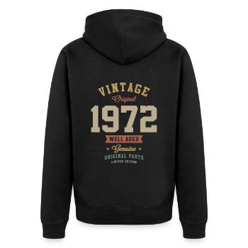 1972 Birthday 51 Years Old - Unisex Premium Organic Zip Hoodie - black - Back - Nico (187cm)