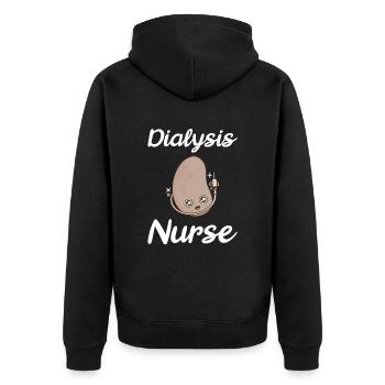 Nierentransplantation Krebs Niere Organspender - Unisex Premium Bio Zip Hoodie - Schwarz - Hinten - Nico (187cm)