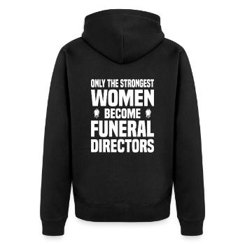 Undertaker Funeral Director - Unisex Premium Organic Zip Hoodie - black - Back - Nico (187cm)
