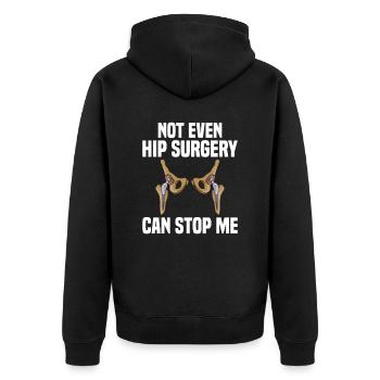 Hip Surgery Hip Surgery - Unisex Premium Organic Zip Hoodie - black - Back - Nico (187cm)