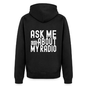 Ham Radio Ham Radio Operator - Unisex Premium Organic Zip Hoodie - black - Back - Nico (187cm)