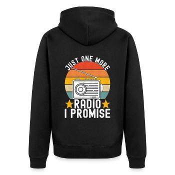 Ham Radio Ham Radio Operator - Unisex Premium Organic Zip Hoodie - black - Back - Nico (187cm)