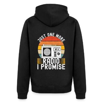 Ham Radio Ham Radio Operator - Unisex Premium Organic Zip Hoodie - black - Back - Nico (187cm)