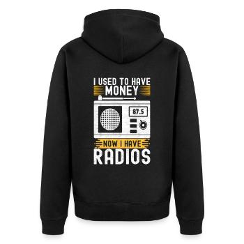 Ham Radio Ham Radio Operator - Unisex Premium Organic Zip Hoodie - black - Back - Nico (187cm)