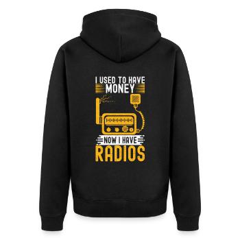 Ham Radio Ham Radio Operator - Unisex Premium Organic Zip Hoodie - black - Back - Nico (187cm)