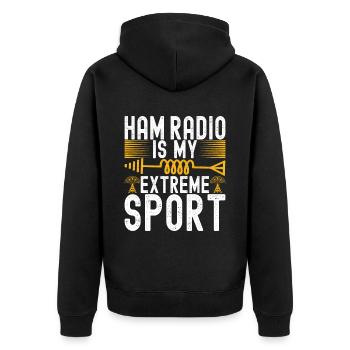 Ham Radio Ham Radio Operator - Unisex Premium Organic Zip Hoodie - black - Back - Nico (187cm)