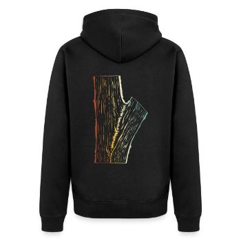 Lumberjacks Woodcutters Woodworkers Carpenters - Unisex Premium Organic Zip Hoodie - black - Back - Nico (187cm)