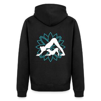 Yoga Chien Méditation Chien Fleur de Lotus - Veste à capuche bio Premium Unisexe - noir - Dos - Nico (187cm)