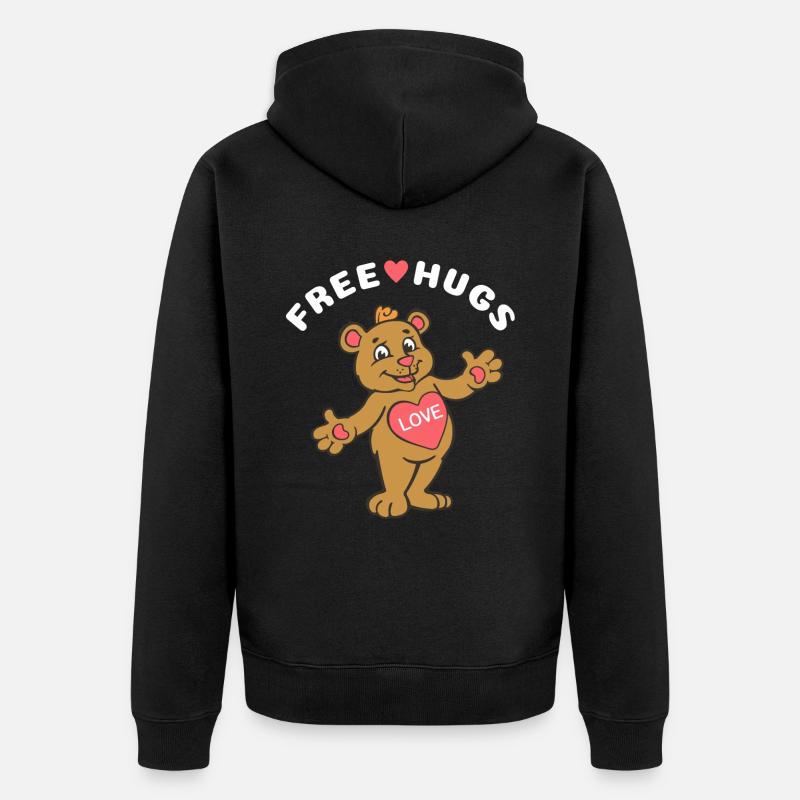 Câlins gratuits Teddy Bear - Veste à capuche bio Premium Unisexe - noir