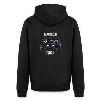 Console de jeux vidéo Gamer Girl dans le - Veste à capuche bio Premium Unisexe - noir - Dos - Nico (187cm)