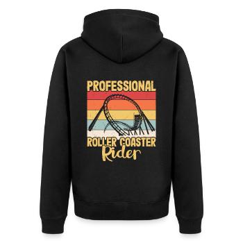 Roller coaster - Unisex Premium Organic Zip Hoodie - black - Back - Nico (187cm)
