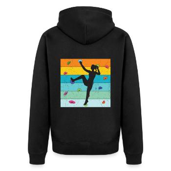Wall Climbing - Unisex Premium Organic Zip Hoodie - black - Back - Nico (187cm)